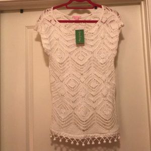 Lilly Pulitzer white top/cover-up